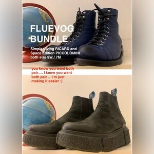 BUNDLE💫FLUEVOG Simply RICARD & PICCOLOMINI Platform Chelsea Boots both 9W/7M